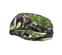 Fashion sports decorative sweatband YYHWHJDE cute raccoon Pattern Headbands for men and women