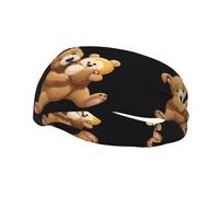 Fashion sports decorative sweatband YYHWHJDE Dog biting a bear toy Pattern Headbands for men and women