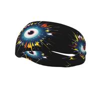 Fashion sports decorative sweatband YYHWHJDE Exploding Eyeballs Pattern Headbands for men and women