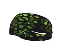 Fashion sports decorative sweatband YYHWHJDE Falling green leaves Pattern Headbands for men and women