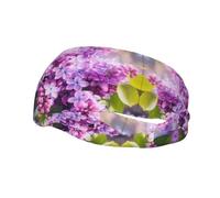 Fashion sports decorative sweatband YYHWHJDE Framing Lilac Flowers in Blossom Pattern Headbands for men and women