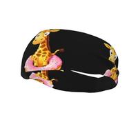 Fashion sports decorative sweatband YYHWHJDE Giraffe on a donut Pattern Headbands for men and women