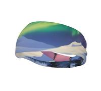 Fashion sports decorative sweatband YYHWHJDE Gorgeous Northern Lights Pattern Headbands for men and women