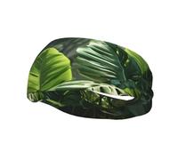 Fashion sports decorative sweatband YYHWHJDE Green Tropical Jungle Plant Pattern Headbands for men and women