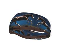 Fashion sports decorative sweatband YYHWHJDE Horse Under The Moon Pattern Headbands for men and women