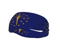 Fashion sports decorative sweatband YYHWHJDE Indiana State Flag Pattern Headbands for men and women