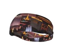 Fashion sports decorative sweatband YYHWHJDE Las Vegas Night City Pattern Headbands for men and women