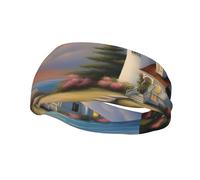 Fashion sports decorative sweatband YYHWHJDE Lighthouse Diamond Painting Pattern Headbands for men and women
