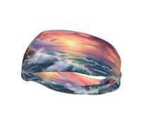 Fashion sports decorative sweatband YYHWHJDE lighthouse diamond painting Pattern Headbands for men and women