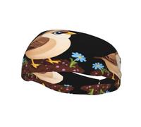 Fashion sports decorative sweatband YYHWHJDE Little sparrow in the flowerbed Pattern Headbands for men and women