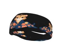 Fashion sports decorative sweatband YYHWHJDE Little tiger wrapped in a floral blanket Pattern Headbands for men and women