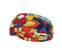 Fashion sports decorative sweatband YYHWHJDE Mondrian Bohemian Lotus Flower Pattern Headbands for men and women