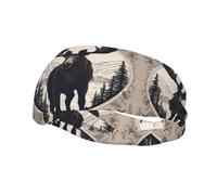 Fashion sports decorative sweatband YYHWHJDE Moose Bear Deer Pattern Headbands for men and women