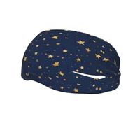 Fashion sports decorative sweatband YYHWHJDE Navy Blue Sky and Stars Pattern Headbands for men and women