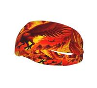 Fashion sports decorative sweatband YYHWHJDE Orange Red Phoenix Pattern Headbands for men and women