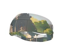 Fashion sports decorative sweatband YYHWHJDE Outside the Castle Gate Pattern Headbands for men and women