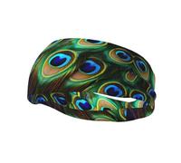 Fashion sports decorative sweatband YYHWHJDE Peacock Feathers Pattern Headbands for men and women