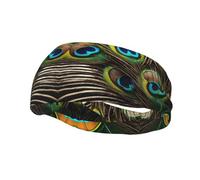 Fashion sports decorative sweatband YYHWHJDE Peacock Feathers Pattern Headbands for men and women