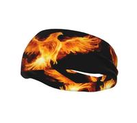 Fashion sports decorative sweatband YYHWHJDE Phoenix In Fire Pattern Headbands for men and women