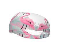 Fashion sports decorative sweatband YYHWHJDE Pink Flamingo Pattern Headbands for men and women