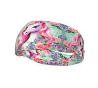Fashion sports decorative sweatband YYHWHJDE Pink Unicorn Pattern Headbands for men and women