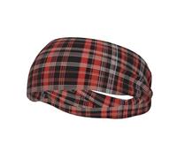 Fashion sports decorative sweatband YYHWHJDE Plaid Red and Black Pattern Headbands for men and women