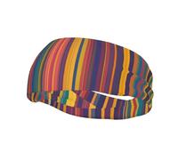 Fashion sports decorative sweatband YYHWHJDE Rainbow Color stripe Pattern Headbands for men and women