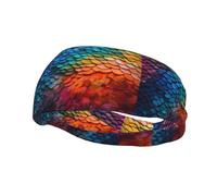 Fashion sports decorative sweatband YYHWHJDE Rainbow fragments fish scales Pattern Headbands for men and women