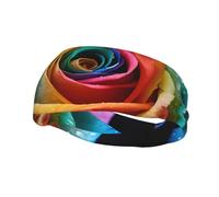 Fashion sports decorative sweatband YYHWHJDE Rainbow Rose Pattern Headbands for men and women