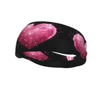 Fashion sports decorative sweatband YYHWHJDE Red Heart Pink Glitter Pattern Headbands for men and women