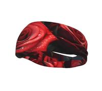 Fashion sports decorative sweatband YYHWHJDE Red Roses Pattern Headbands for men and women