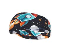Fashion sports decorative sweatband YYHWHJDE rocket clipart space ship Pattern Headbands for men and women