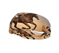 Fashion sports decorative sweatband YYHWHJDE Running Horse in Desert Sand Storm Pattern Headbands for men and women