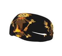 Fashion sports decorative sweatband YYHWHJDE Scarecrow by the bonfire Pattern Headbands for men and women