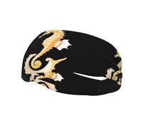 Fashion sports decorative sweatband YYHWHJDE Seahorse on a shell Pattern Headbands for men and women