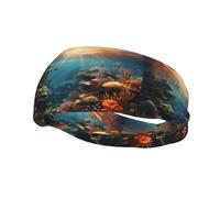 Fashion sports decorative sweatband YYHWHJDE Small fish paradise Pattern Headbands for men and women