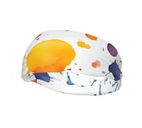 Fashion sports decorative sweatband YYHWHJDE Stains of Watercolor Paint Splatters Pattern Headbands for men and women