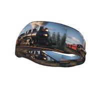Fashion sports decorative sweatband YYHWHJDE Steam Locomotive Train Pattern Headbands for men and women