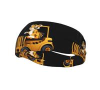 Fashion sports decorative sweatband YYHWHJDE Tiger cub on a forklift Pattern Headbands for men and women