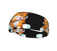 Fashion sports decorative sweatband YYHWHJDE Tiger eating marshmallow Pattern Headbands for men and women