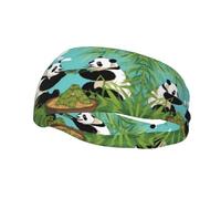 Fashion sports decorative sweatband YYHWHJDE Two cute big pandas Pattern Headbands for men and women