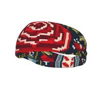 Fashion sports decorative sweatband YYHWHJDE Ukrainian Embroidery Style Rose Pattern Headbands for men and women