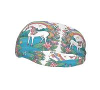 Fashion sports decorative sweatband YYHWHJDE Unicorns by the river Pattern Headbands for men and women