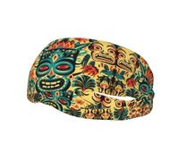 Fashion sports decorative sweatband YYHWHJDE Vintage Aloha Tiki Pattern Pattern Headbands for men and women