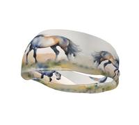 Fashion sports decorative sweatband YYHWHJDE Watercolor Horse Pattern Headbands for men and women