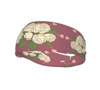 Fashion sports decorative sweatband YYHWHJDE White Rose of Love Pattern Headbands for men and women