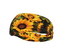 Fashion sports decorative sweatband YYHWHJDE Yellow Sunflowers Pattern Headbands for men and women