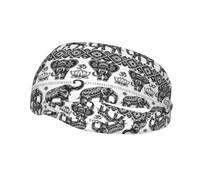 Fashion Sports Sweatband Whjshop Bohemian Elephant Pattern Prints Headbands Absorb Sweat For Men And Women