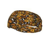 Fashion Sports Sweatband Whjshop Heaps Of Orange Monarch Butterflies Prints Headbands Absorb Sweat For Men And Women