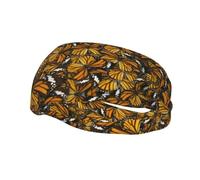 Fashion Sports Sweatband Whjshop Heaps Of Orange Monarch Butterflies Prints Headbands Absorb Sweat For Men And Women